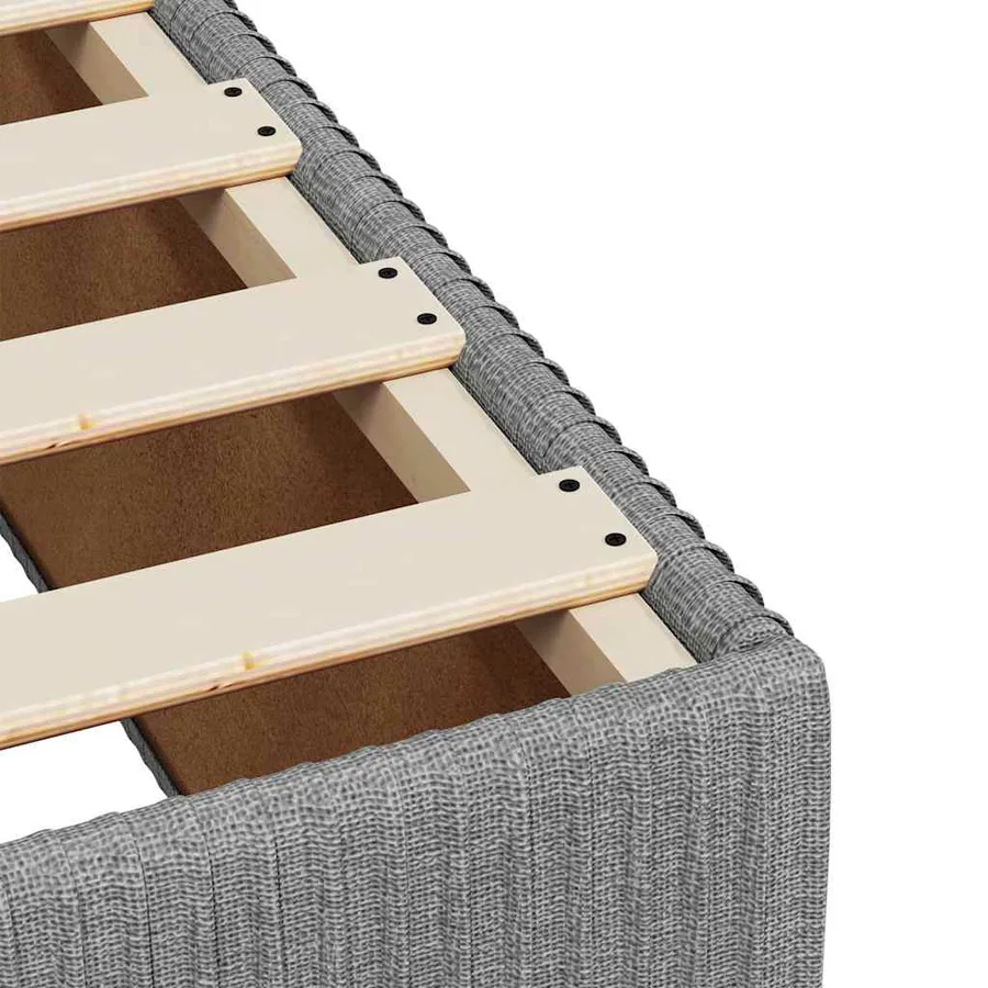 Cadre de lit sans matelas gris clair 120x200 cm tissu - 7
