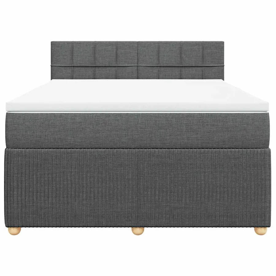 Sommier à lattes de lit avec matelas Gris foncé 140x190cm Tissu - 4