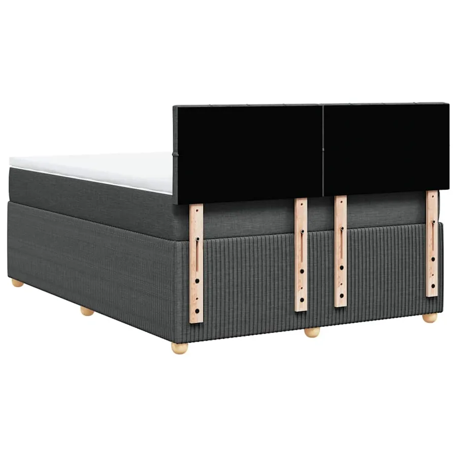 Sommier à lattes de lit avec matelas Gris foncé 140x190cm Tissu - 6