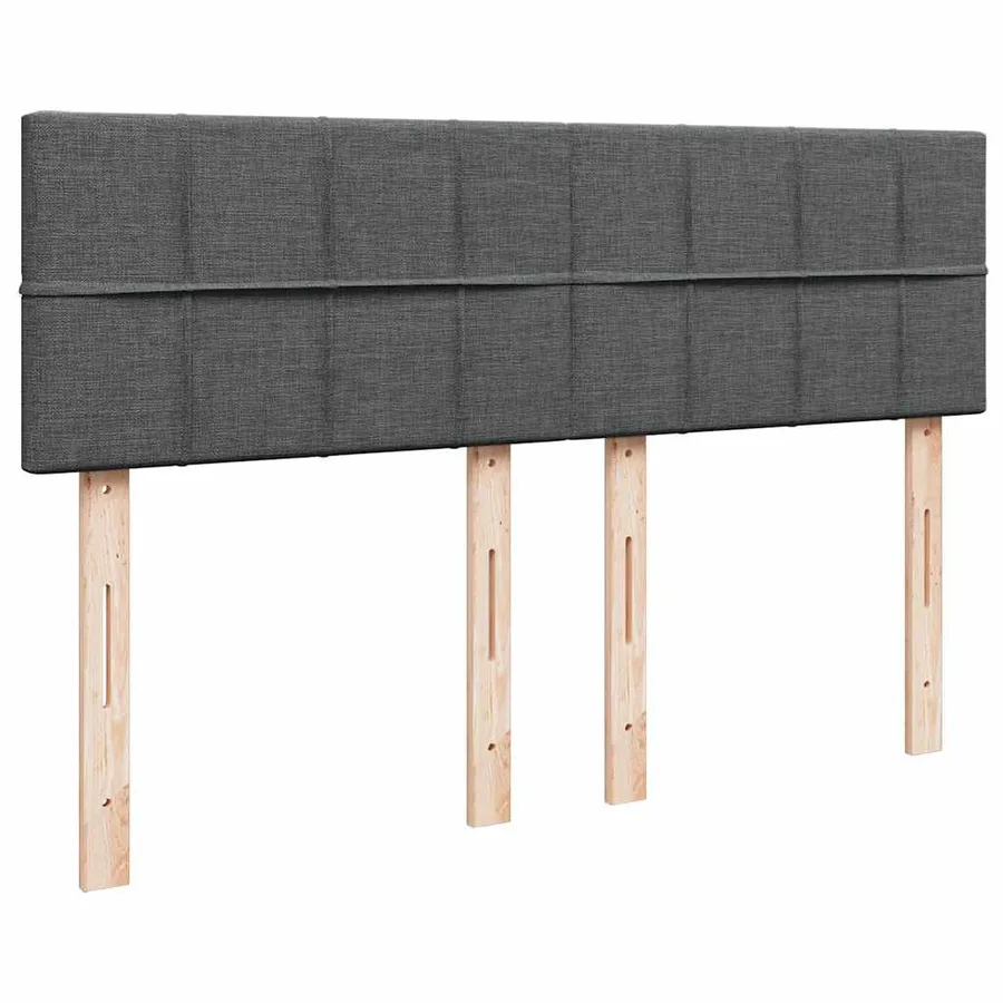 Sommier à lattes de lit avec matelas Gris foncé 140x190cm Tissu - 7