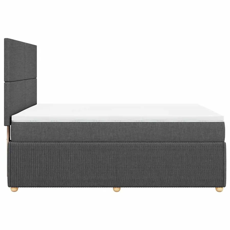 Sommier à lattes de lit avec matelas Gris foncé 140x190cm Tissu - 5