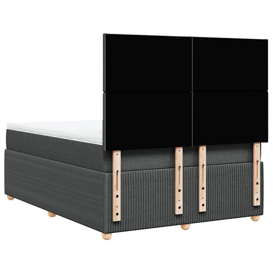 Sommier à lattes de lit avec matelas Gris foncé 140x190cm Tissu - 6