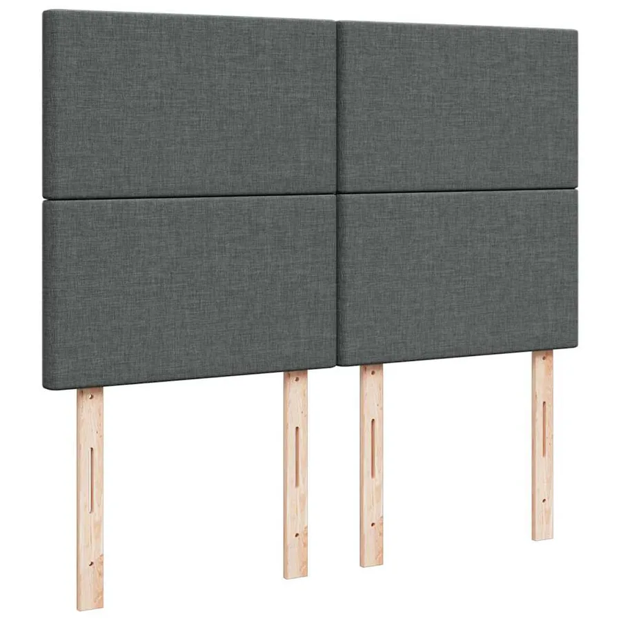 Sommier à lattes de lit avec matelas Gris foncé 140x190cm Tissu - 7