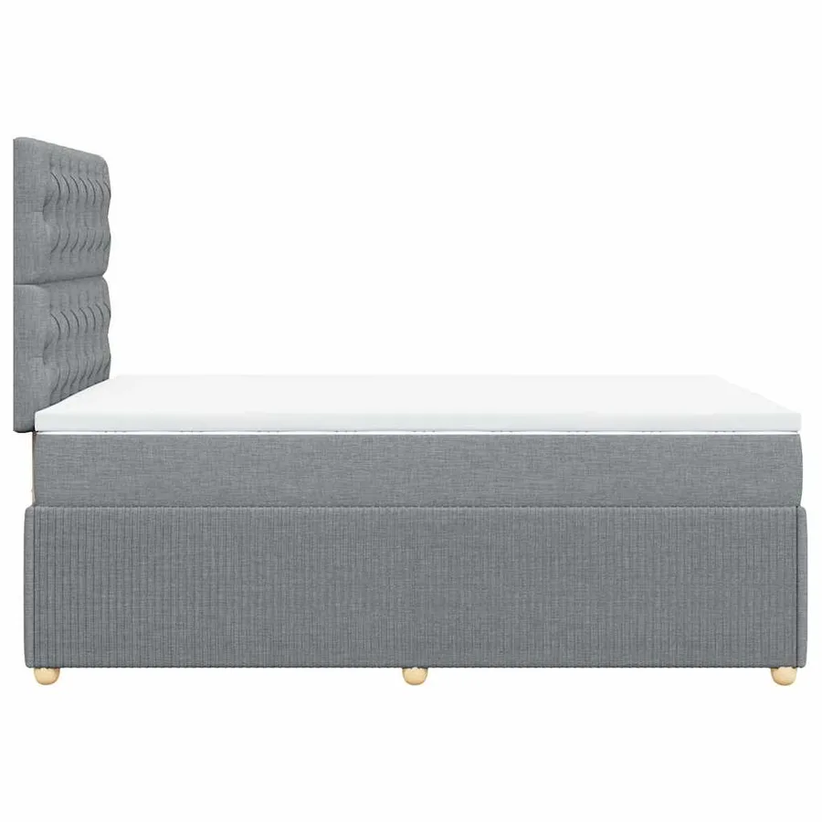 Sommier à lattes de lit avec matelas Gris clair 120x200cm Tissu - 5