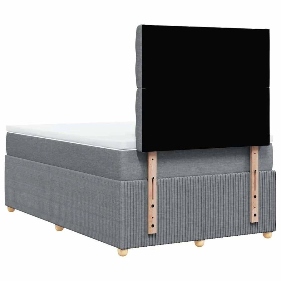Sommier à lattes de lit avec matelas Gris clair 120x200cm Tissu - 6