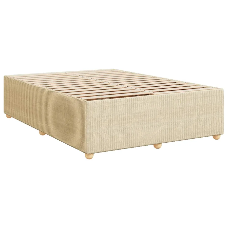 Cadre de lit sans matelas crème 140x190 cm tissu - 3