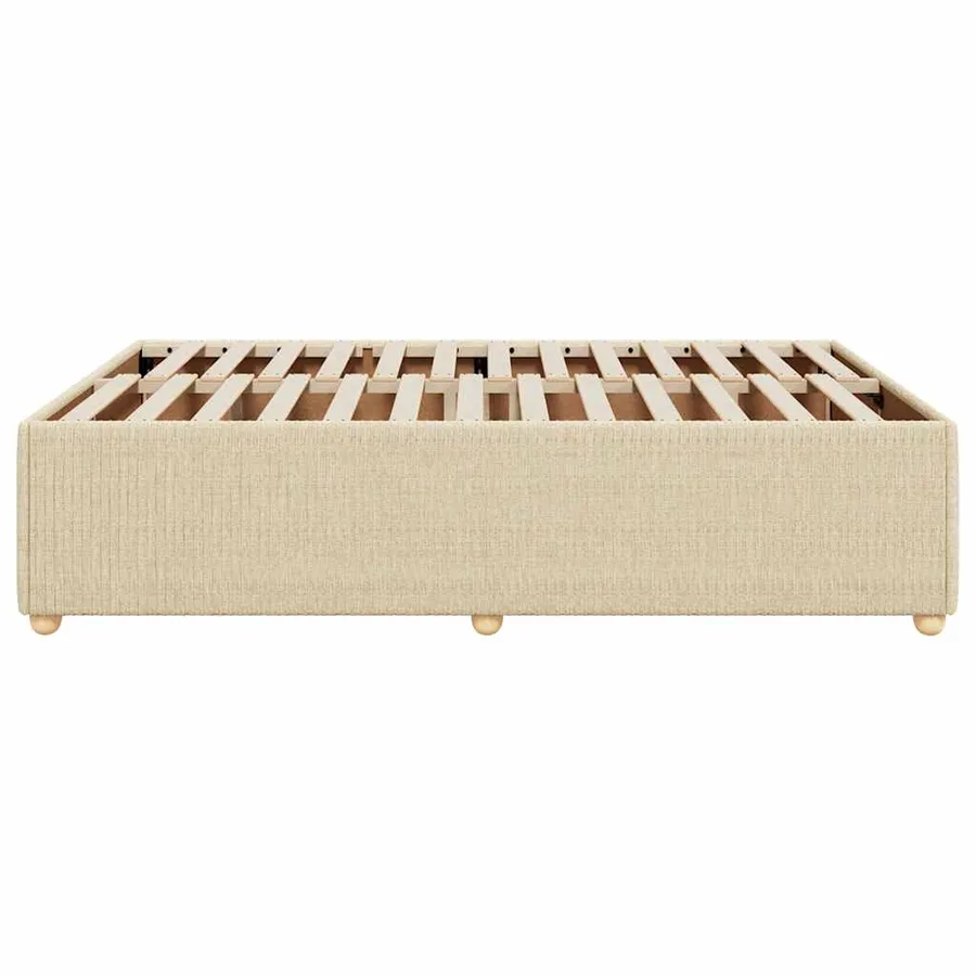 Cadre de lit sans matelas crème 140x190 cm tissu - 5