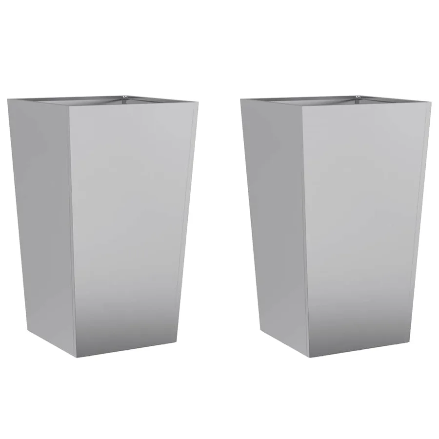 Jardinières 2 pcs 45x45x75 cm acier galvanisé - 2
