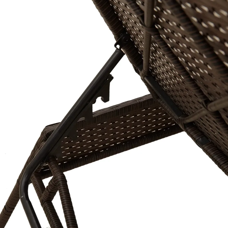 Chaises longues avec coussins lot de 2 marron résine tressée - 9