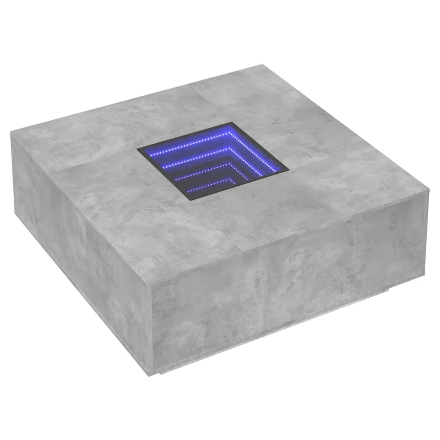 Table basse avec LED infini gris béton 100x100x40 cm - 3