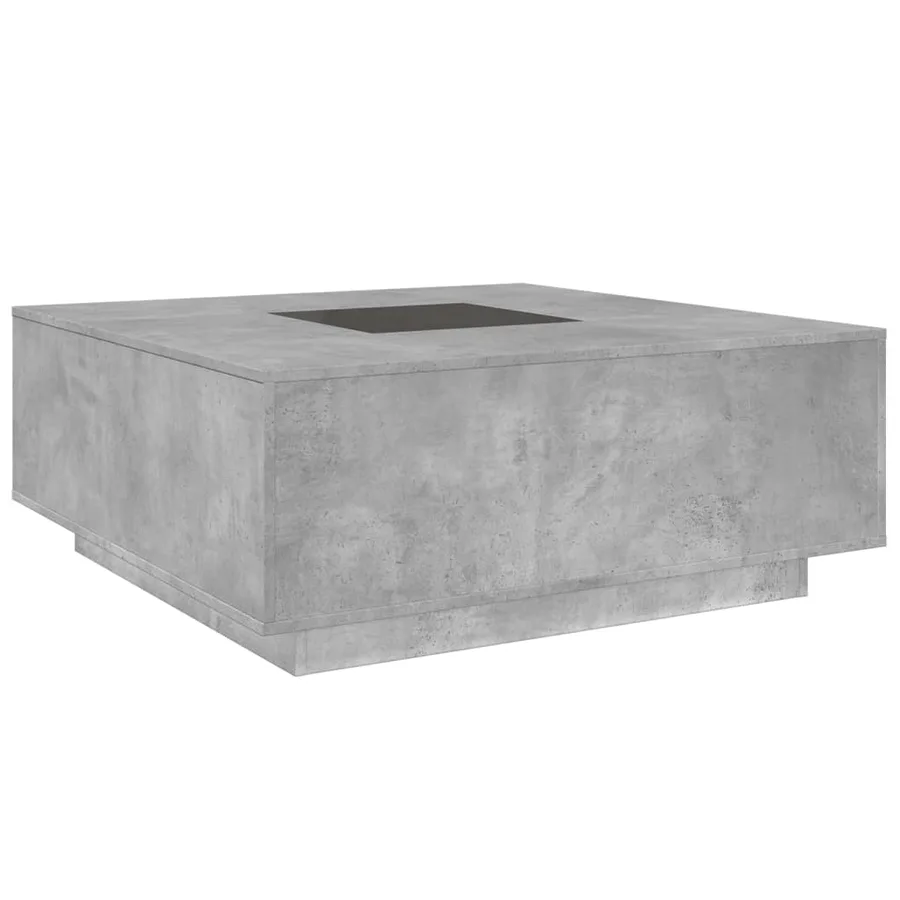 Table basse avec LED infini gris béton 100x100x40 cm - 8