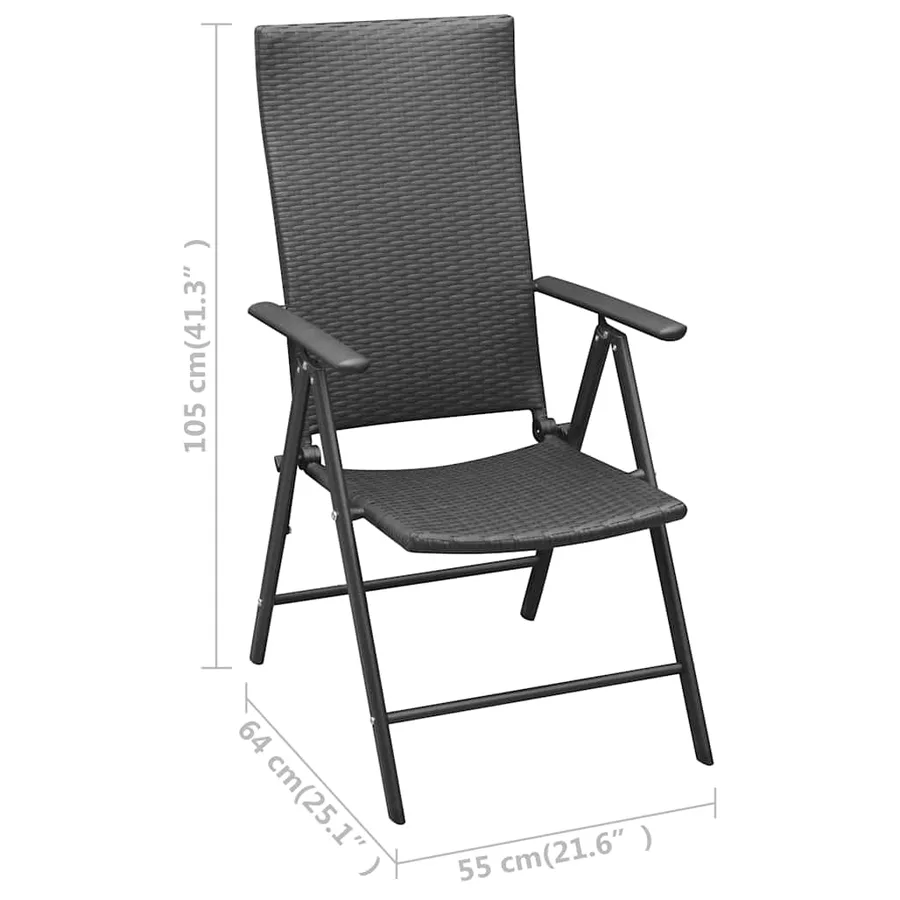 Ensemble à manger de jardin 5 pcs noir - 11