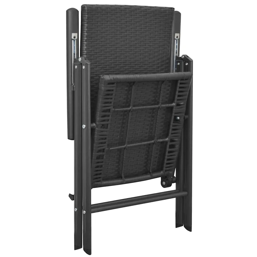 Ensemble à manger de jardin 5 pcs noir - 7