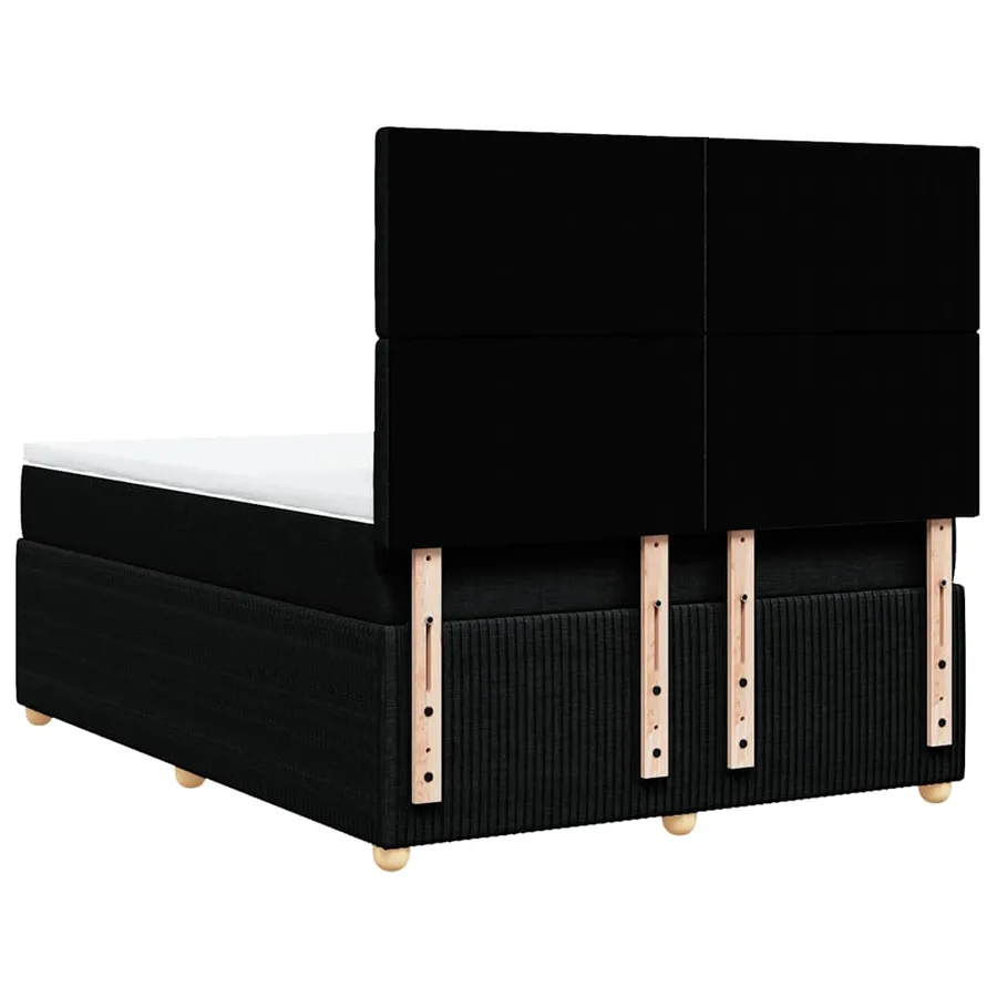 Sommier à lattes de lit avec matelas Noir 160x200 cm Tissu - 6