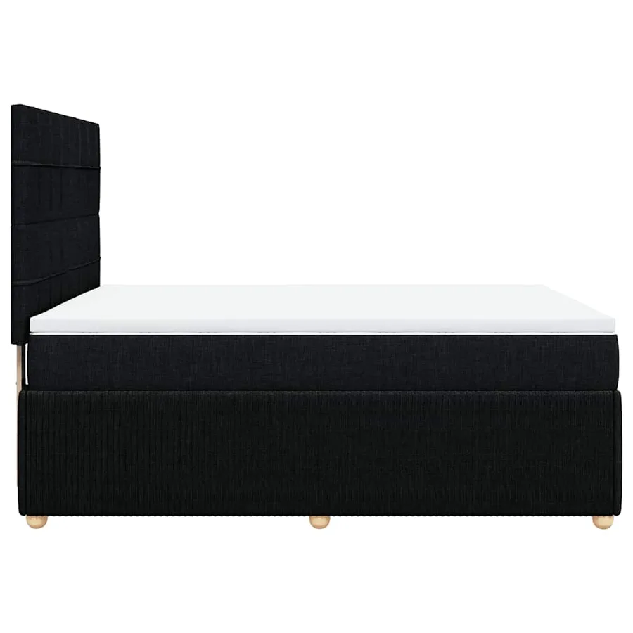 Sommier à lattes de lit avec matelas Noir 160x200 cm Tissu - 5