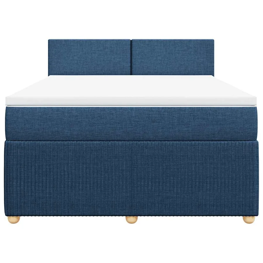 Sommier à lattes de lit avec matelas Bleu 140x200 cm Tissu - 4