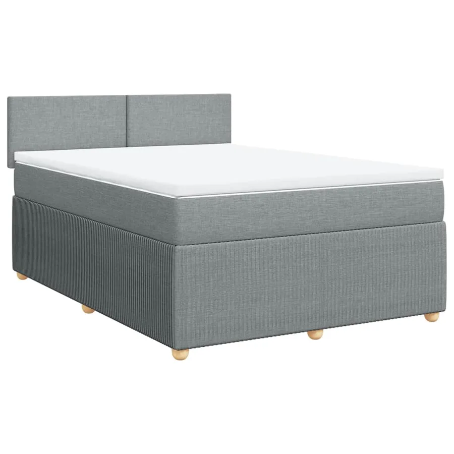 Sommier à lattes de lit avec matelas Gris clair 140x200cm Tissu - 3