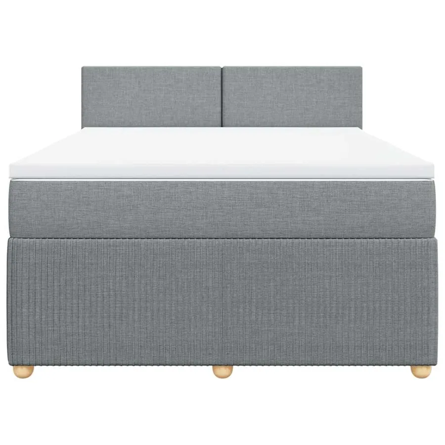 Sommier à lattes de lit avec matelas Gris clair 140x200cm Tissu - 6