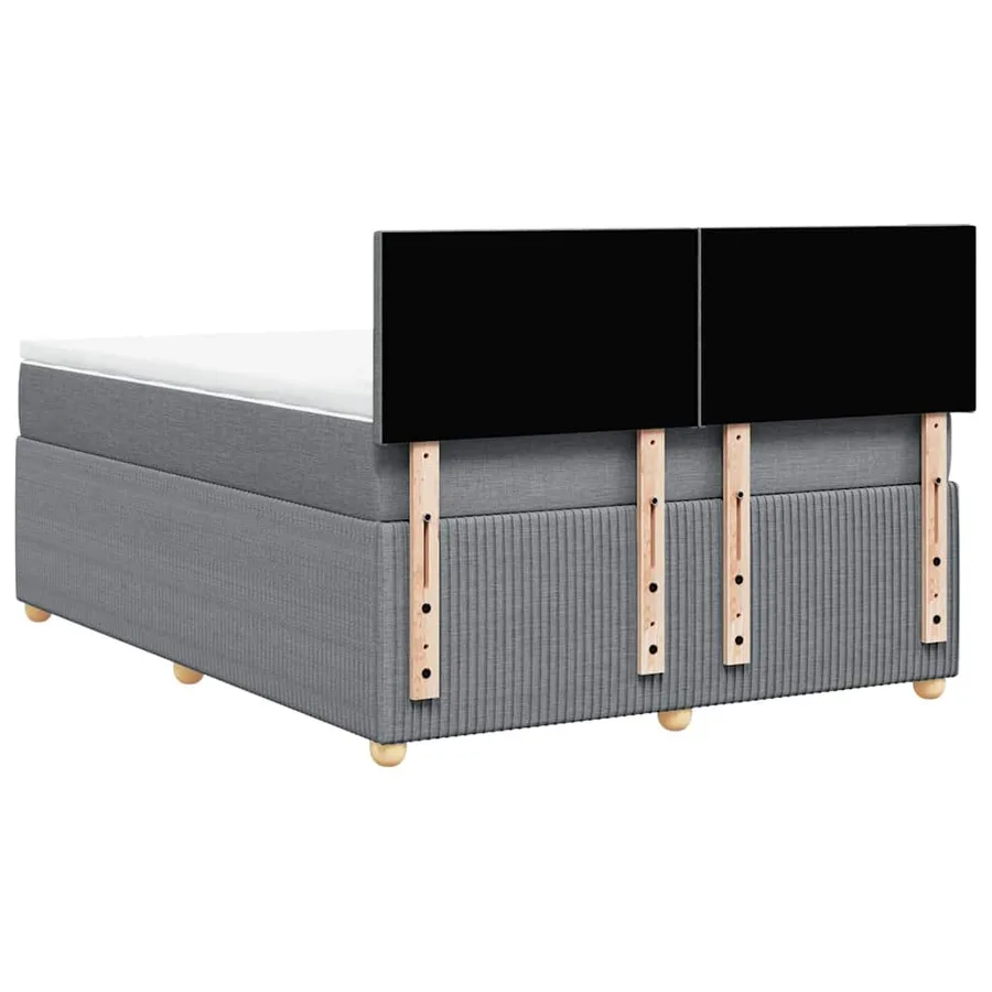 Sommier à lattes de lit avec matelas Gris clair 140x200cm Tissu - 8
