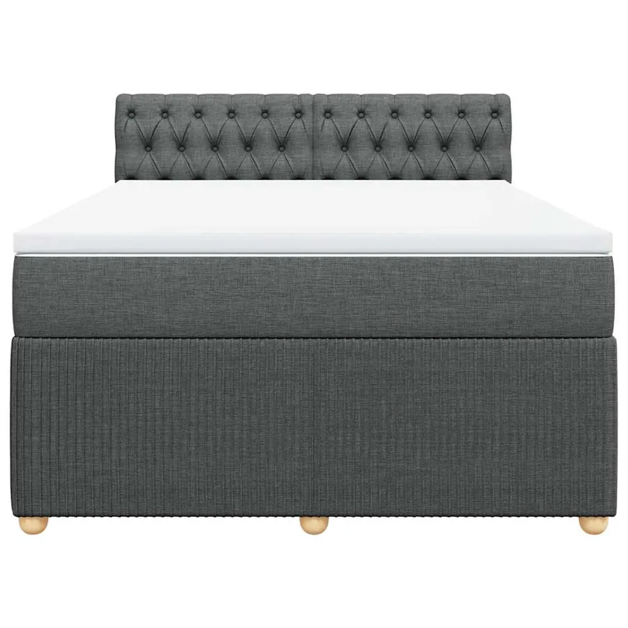 Sommier à lattes de lit avec matelas Gris foncé 140x200cm Tissu - 6