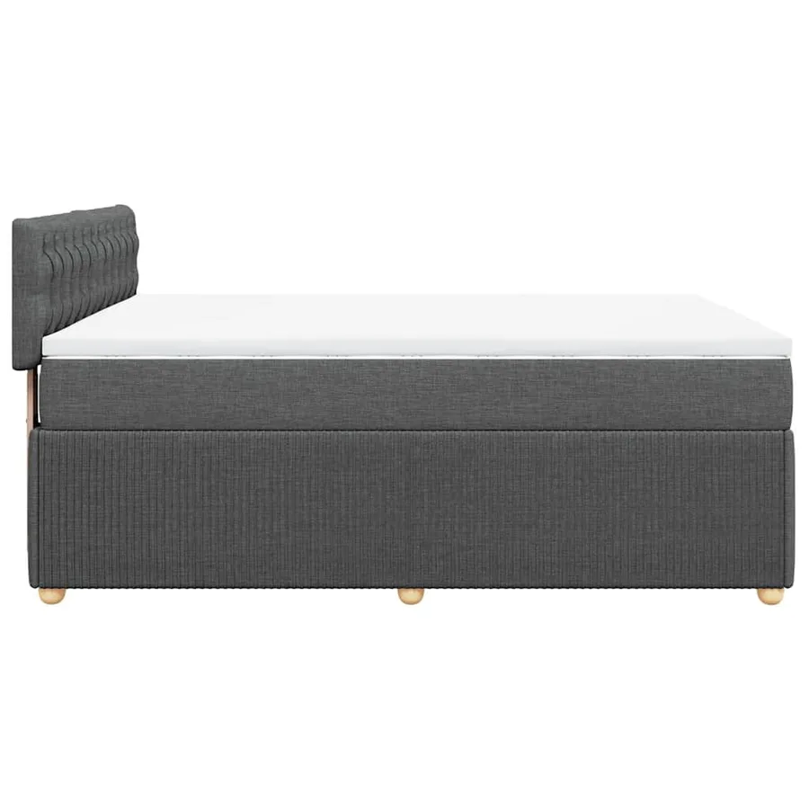 Sommier à lattes de lit avec matelas Gris foncé 140x200cm Tissu - 7