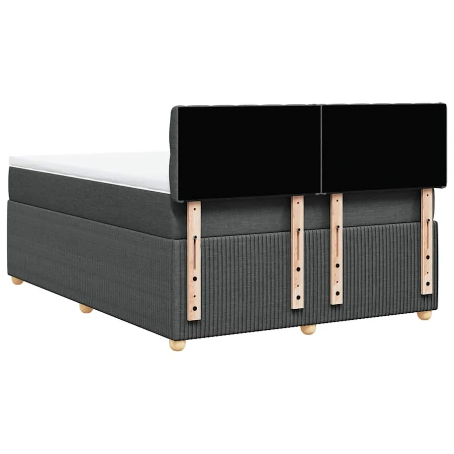 Sommier à lattes de lit avec matelas Gris foncé 140x200cm Tissu - 8