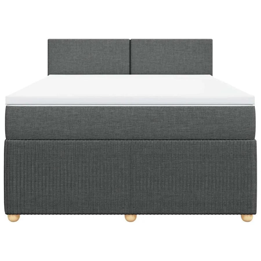 Sommier à lattes de lit avec matelas Gris foncé 160x200cm Tissu - 6
