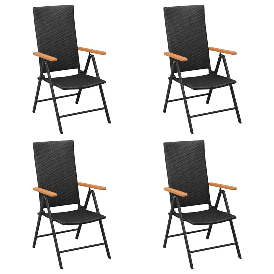 Ensemble à manger de jardin 5 pcs Noir et marron Résine tressée - 4