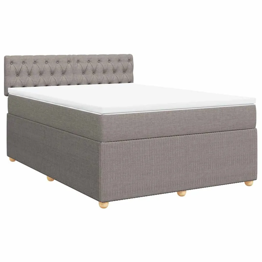 Sommier à lattes de lit avec matelas Taupe 140x200 cm Tissu - 2