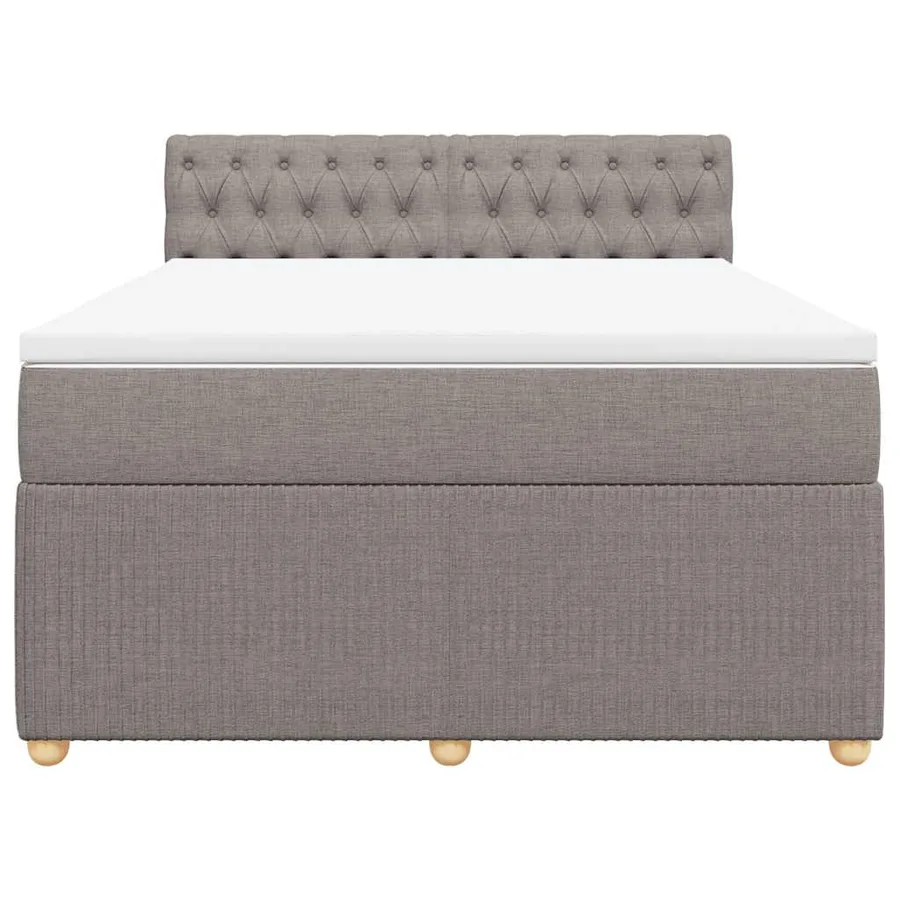 Sommier à lattes de lit avec matelas Taupe 140x200 cm Tissu - 4