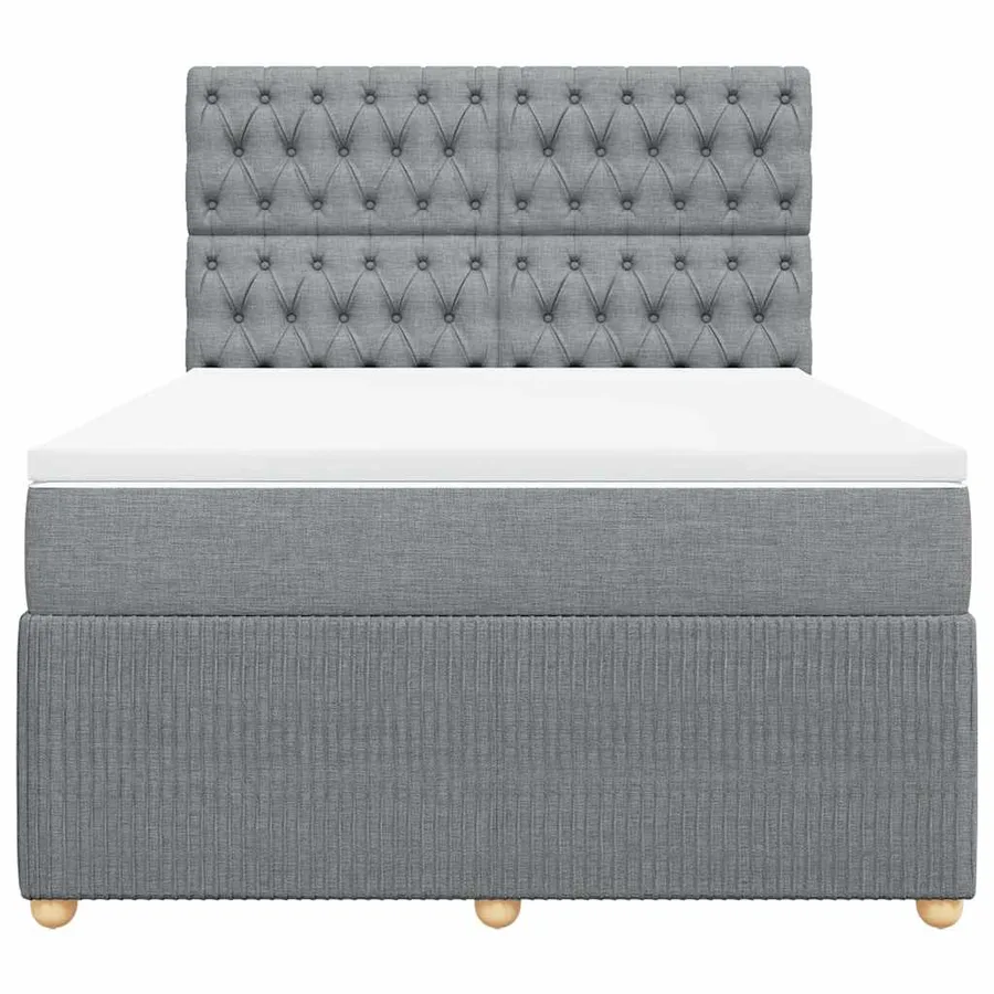 Sommier à lattes de lit avec matelas Gris clair 160x200cm Tissu - 4