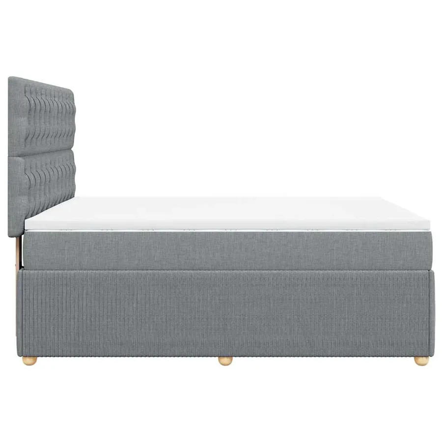 Sommier à lattes de lit avec matelas Gris clair 160x200cm Tissu - 5