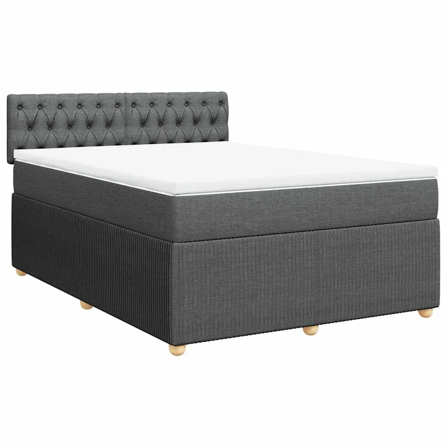 Sommier à lattes de lit avec matelas Gris foncé 160x200cm Tissu - 2