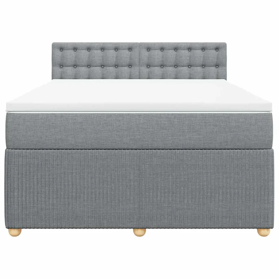 Sommier à lattes de lit avec matelas Gris clair 140x200cm Tissu - 6