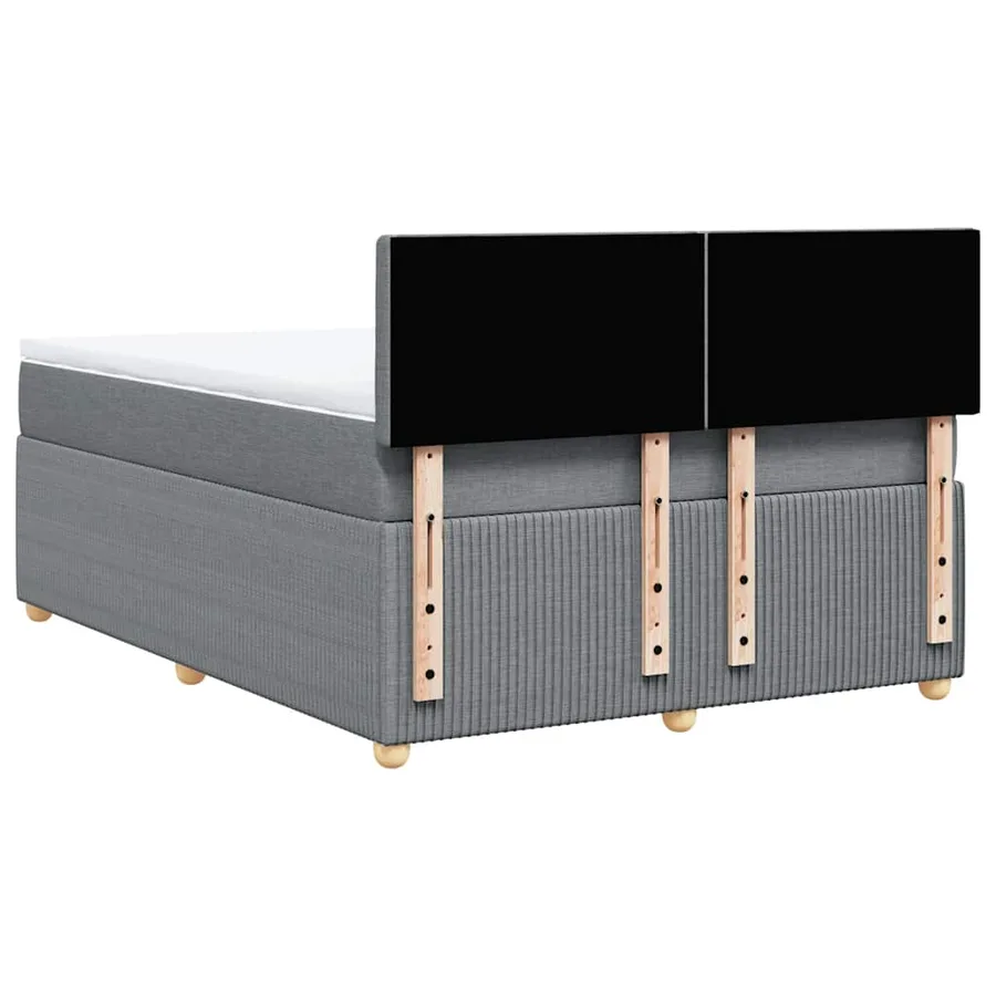 Sommier à lattes de lit avec matelas Gris clair 140x200cm Tissu - 8