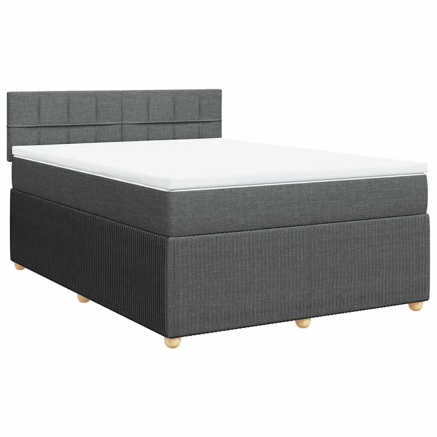 Sommier à lattes de lit avec matelas Gris foncé 160x200cm Tissu - 3