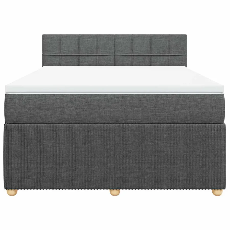 Sommier à lattes de lit avec matelas Gris foncé 160x200cm Tissu - 6