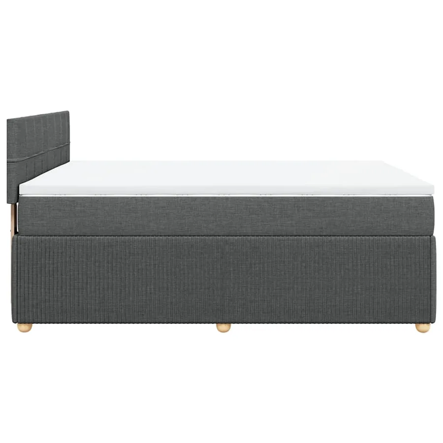 Sommier à lattes de lit avec matelas Gris foncé 160x200cm Tissu - 7