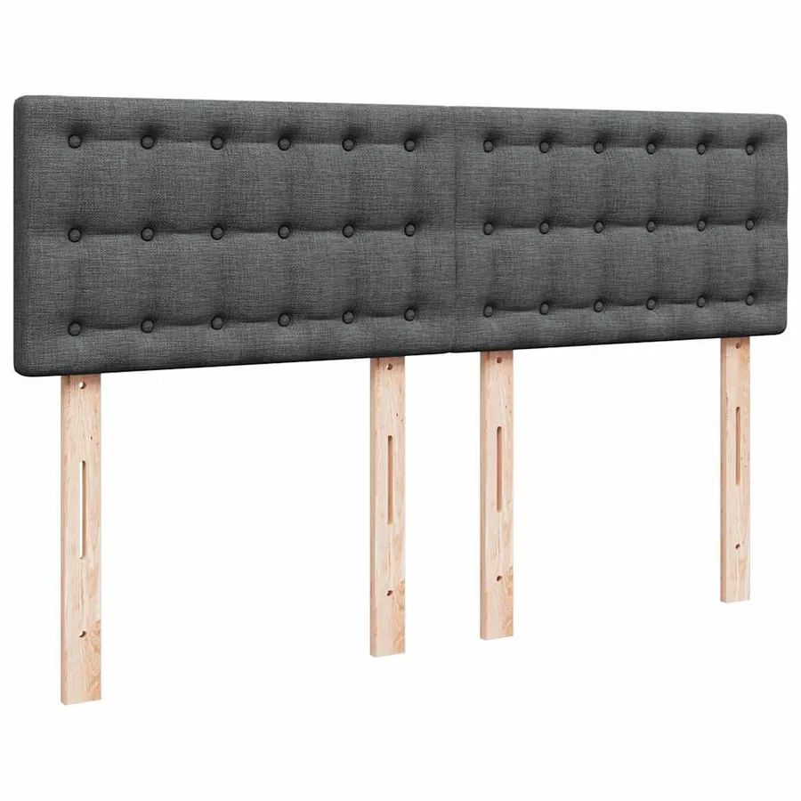 Sommier à lattes de lit avec matelas Gris foncé 160x200cm Tissu - 12
