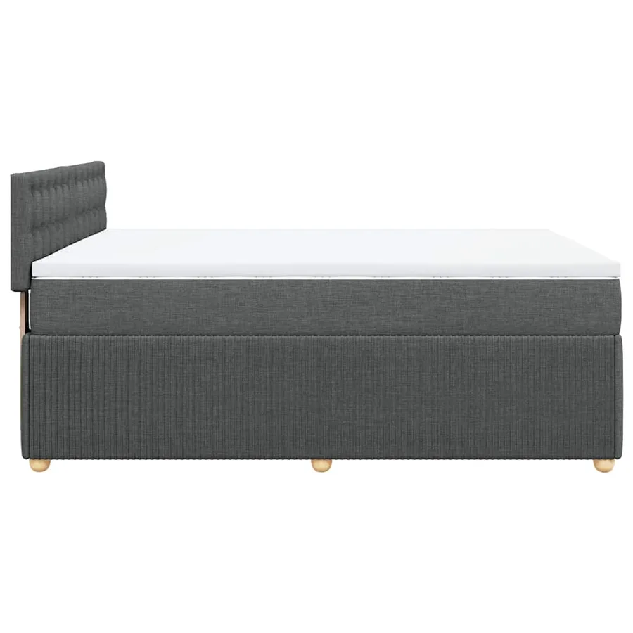 Sommier à lattes de lit avec matelas Gris foncé 160x200cm Tissu - 7