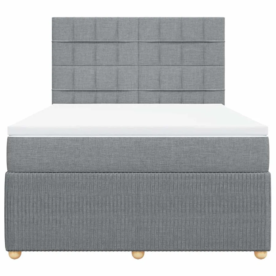 Sommier à lattes de lit avec matelas Gris clair 160x200cm Tissu - 6
