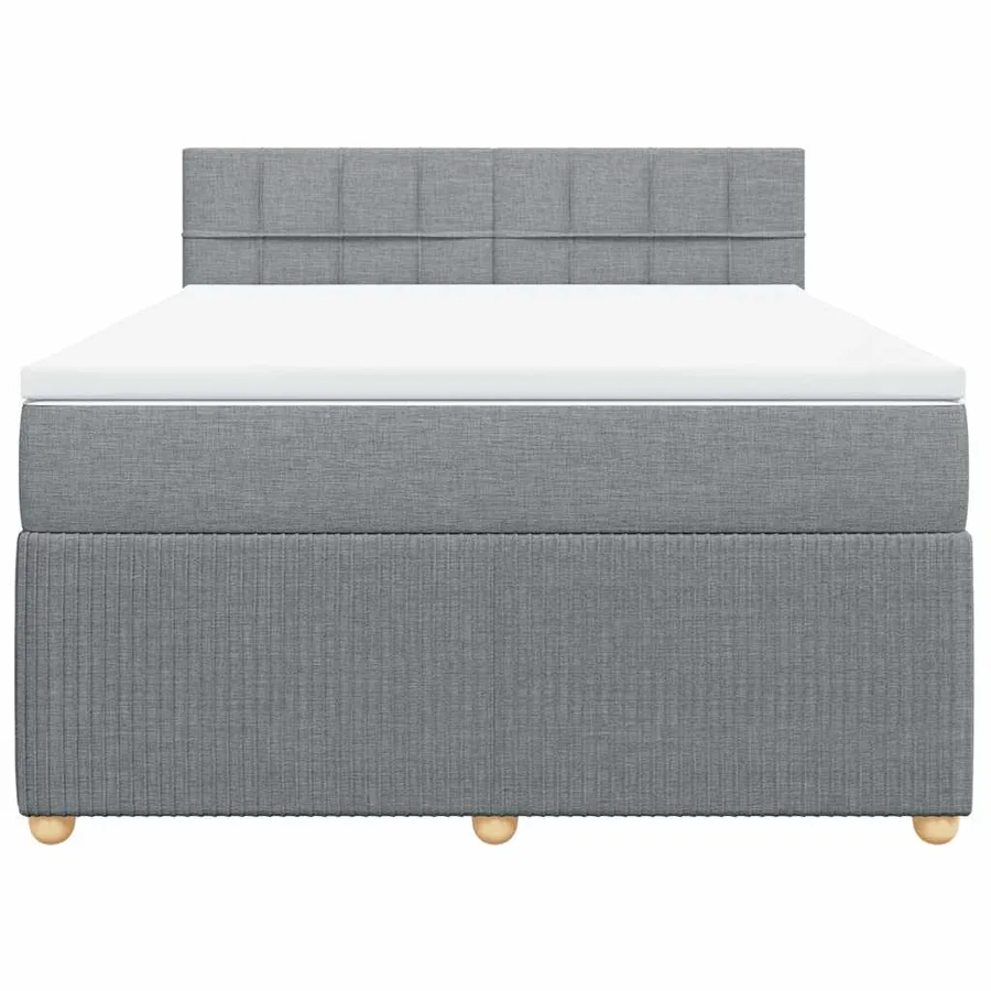 Sommier à lattes de lit avec matelas Gris clair 140x200cm Tissu - 6