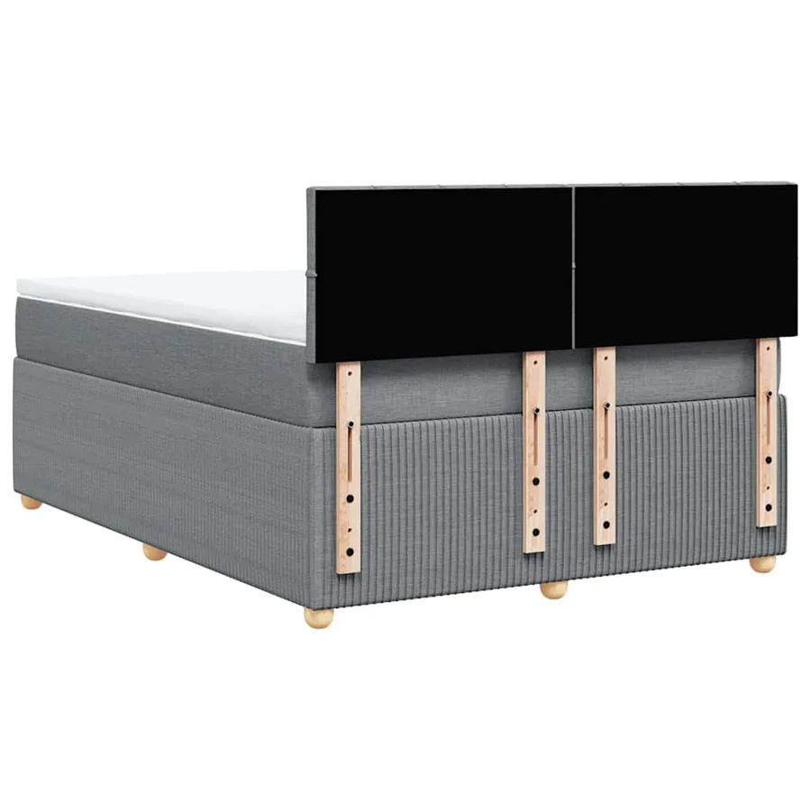 Sommier à lattes de lit avec matelas Gris clair 140x200cm Tissu - 8