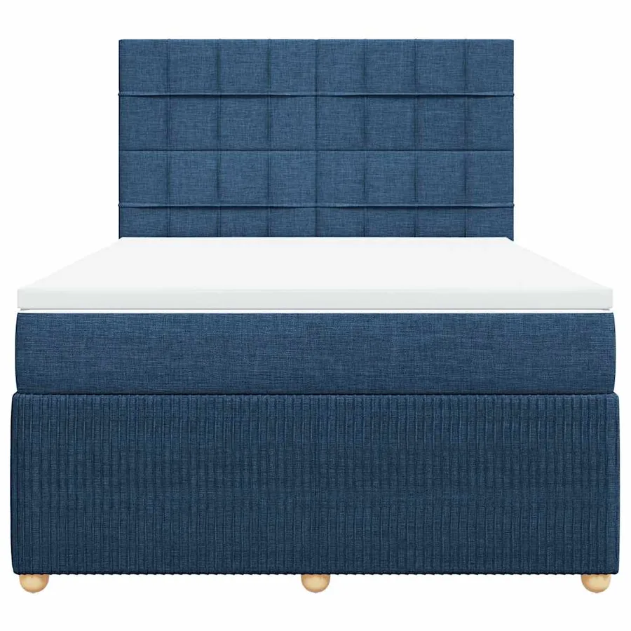 Sommier à lattes de lit avec matelas Bleu 140x200 cm Tissu - 4