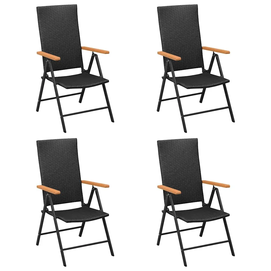 Ensemble à manger de jardin 5 pcs noir et marron - 3