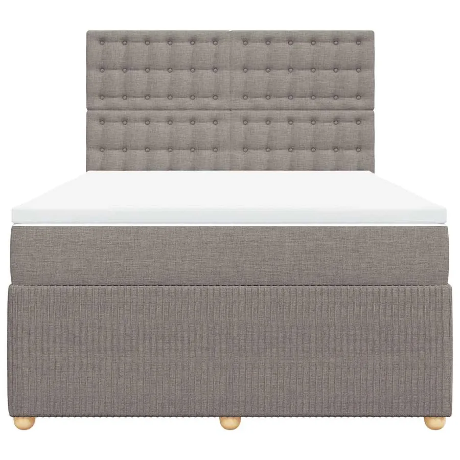 Sommier à lattes de lit avec matelas Taupe 140x200 cm Tissu - 6