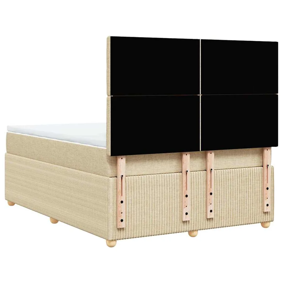 Sommier à lattes de lit avec matelas Crème 140x200 cm Tissu - 6