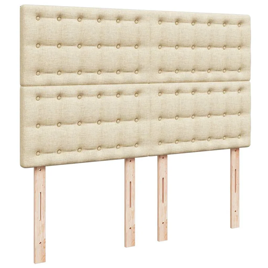 Sommier à lattes de lit avec matelas Crème 140x200 cm Tissu - 7