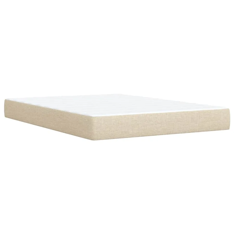 Sommier à lattes de lit avec matelas Crème 140x200 cm Tissu - 9