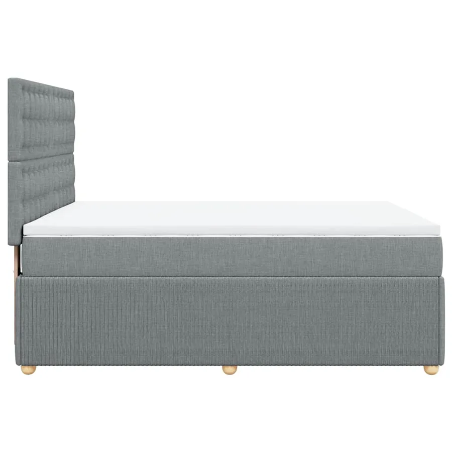 Sommier à lattes de lit avec matelas Gris clair 140x200cm Tissu - 5